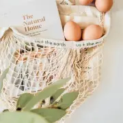 Reusable Shopping Net Bag with Pocket - Cotton Mesh