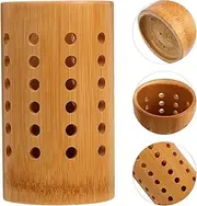 Storage Bin Organizer Forks Pen Container Wooden Drying Rack Dishes Tableware Bamboo​ Holder Spoons Case Kitchen