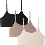 [Lancuthek] 3PCS Women's Bralettes Cami Bras Unpadded Wireless Seamless Bra Unlined Comfort Sleeping Bra for Girls Women