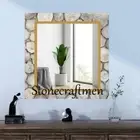 Natural White Agate Wall Mirror Agate Luxury Bedroom Wall Hanging Christmas Sale