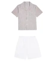 [Il Gufo] Il Gufo Cotton Bermuda shorts and shirt set Y 10 multicoloured