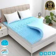 7-Zone Memory Foam Mattress Topper Cool Gel Queen Matress Support Bedding 5 8cm