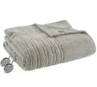 Sleep Philosophy Sherpa Heated Blanket, King-Gray T4104006
