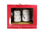 Magenta Home Goods Christmas White Snowman Salt and Pepper Shakers and Tray New