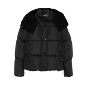 [Moncler] Moncler Quilted Faux-fur Trimmed Jacket I NUMERIC BLACK