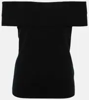 [Jardin des Orangers] Jardin des Orangers Off-shoulder wool and cashmere top AU 10 black