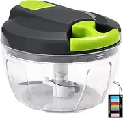 [Sinnsally] Manual Food Chopper, Manual Food Processor Vegetable Chopper,Kitchen Hand Food Shredder,Onion Slicer Cutter Dicer Grinder,Garlic Chopper Press,Blender Chopping Onions(520ML)