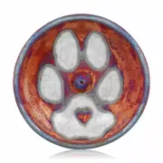 Paw Print Incense Burner, Raku Pottery handmade & hand signed - NEW