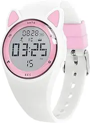 [Bigmeda] Children's Waterproof Digital Watch Vibration Alarm Clock Step Odometer Sleep Monitor Suitable for Boys and Girls Aged About 10 Years