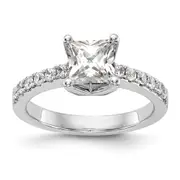 14k White Gold 1/5 Ct. Lab Grown Diamond VS/SI+ G+ Princess 1 Ct. center Engagement Ring
