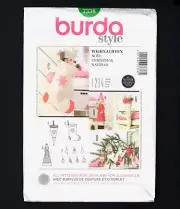 Christmas Decor, Burda Sewing Pattern 7642 Ornaments, Stocking, Treat Cone