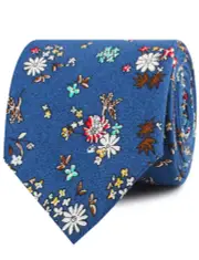 Floraison Carnivale Blue Floral Necktie