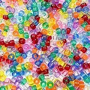 BEZANU Pony Beads Kit, 500 PCS Transparent Rainbow Seed Bead for Bracelet, Necklace, Jewelry Making (6 x 9mm)