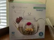 TEABLOOM Timeless Moments Glass Celebration Teapot Rmvbl Lid & Tea Infuser 40oz