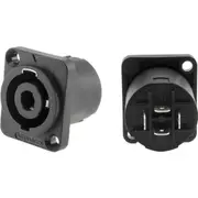 AMPHENOL PD4060 D Flange 4-Pole Speakon Socket Chassis Mount - Sp-4-Md Solder Tabs D FLANGE 4-POLE