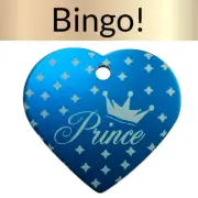Custom Engraved Dog Tags Personalized Dog Collar Pet Tags Engraved BLUE PRINCE