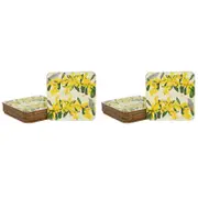 2x 6pc Lantern Studios Botanica 11cm Coaster Set Square - Wattle