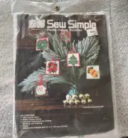 Sew Simple, Plastic Canvas Cross Stitch Christmas Ornaments New #307, D.I.Y. Kit