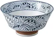 Setomonohonpo Ripple Rice Bowl 7.1 x 7.1 x 3.5 inches (18 x 18 x 9 cm), 39.4 fl oz (1000 cc)