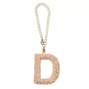 Letter Bag Charm Bling Glitter Letter Charm Initial, Gold Tone, D Shape