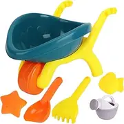 Oshhni Kids Beach Toy Set Cart Spade Rake Park Summer Portable, Sandbox Toy, Sand Digging Tools for Boys Girls Age 3-10