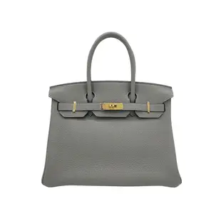 Hermes Birkin 牛皮金扣手提柏金包-30cm(0L積雨雲灰)