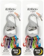Nite Ize KeyRack+ w/ Plastic Mini S-Biners - Stainless (2-Pack)