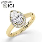 Pear Solitaire Labgrown Diamond Engagement Ring 14k Yellow Gold 1.80 Ct D VS1