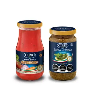 【CIRIO】義大利 經典拿坡里紅醬 420g+羅勒青醬 190g