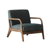 Paris Teal Occasional Chair | Rustic Walnut Hardwood Frame