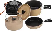 Abbraccia Camping Cookware Set Fry Pan Multifunctional Easy to Clean with Kettle Camping Pot for Home Picnic Travel BBQ Backpacking
