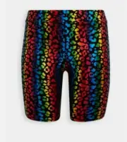 Torrid 9 Inch Signature Waist Leopard Bike Short Rainbow 1 1X 14 16 #H67496
