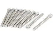 uxcell M4x40 Stainless Steel Hex Head Cap Socket Screws 10pcs Silver Tone