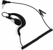 3.5mm Ear Hook Headset for Walkie Talkie Single Ear Radio Earpiece with Clip Single Earphone with Coi Cable Black 3.5mm with Clip