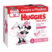 Huggies Girls' Ultra Dry Nappies Size 4 Toddler (10-15kg) 148 Nappies
