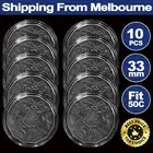 New 10PCS 33mm Acrylic Coin Holder Capsules for Australian 50C 50 Cent Coins