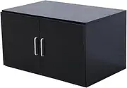 [Priceworth] Redfern Wardrobe Topper Cabinets 800mm, Can Be Placed On a Cupboard, Wardrobe, Or Chest of Drawers for Extra Storage, Durable Built, Clean Lines, Sleek Design 45 H x 80 W x 50 D CM, Black