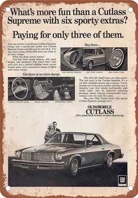 METAL SIGN - 1975 Oldsmobile Vintage Ad 03 - Old Retro Rusty Look