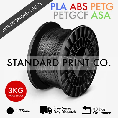 3D Printer Filament - PLA/ABS/ASA/PETG/PETGCF - 1.75mm 3KG - Standard Print Co.