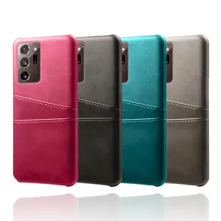 Samsung Galaxy Note20 Ultra 皮革保護殼牛皮仿真皮紋雙插卡手機殼背蓋手機套