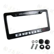 Black ABS License Plate Frame with Cap for Honda Civic Acura JDM BRIDE Racing x1