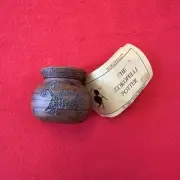 Vintage Delma Tangreen Native American Pottery Travel Symbol Mini Vase Clay 1989