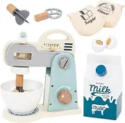 Blender Toy - Pretend Play Mixer | Wooden Kitchen Playset Accessories Pretend Play Toys for Toddler Girls Boys Baby Kids Aged 3-5