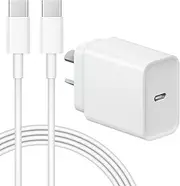 iPhone 16 15 Charger, 20W iPad Charger USB C Fast Wall Chargering Block with 6FT USB C to Type C Cable for iPhone 16/16 Plus/16 Pro/16 Pro Max/15/15 Pro/15 Pro Max, iPad Pro/Mini/Air/AirPods