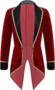 [YiZYiF] Kids Boys Long Sleeve Circus Ringmaster Tuxedo Tailcoat Halloween Party Prince Jacket Coat Outerwear