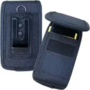 Maezar Flip Phone Case, Belt Clip Holster With Velcro Closure and Loop for Nokia 2660, 2760, 2720 V, Cingular Flip 4, TCL Go, Classic, Pro, Plum Flipper LTE, RAM Plus LTE