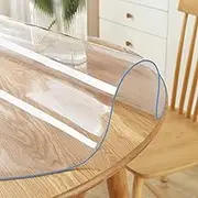 38 Inch Dia Round Clear Furniture Table Protector 1.5mm Thick Clear Plastic Tablecloth Wipeable Water Resistant Tabletop Cover PVC Vinyl Circle Coffee Dining Upgraded Version Tabletop Protective Pad