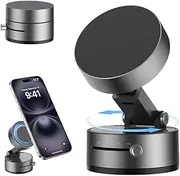 2025 Upgrated Vacuum Suction Magnetic Phone Holder, Retractable Strong Suction Cup Magnetic Hands-Free Car Cellphone Mount Foldable Car Phone Stand for Car/Mirror/Gym(Not Charge Phone)