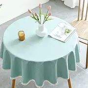 Polyester Round Tablecloth 120cm, Dining Table Cloth Waterproof, Decorative Table Cover, Stain Resistant Oil Proof Tablecloths, Table Cloth for Kitchen/Dining/Wedding