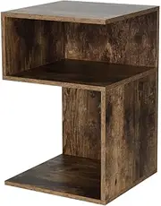 Artiss Bedside Table, Nightstand S-Shaped Side Tables Display Shelf Bedroom Living Room Home Furniture, Bed End Storage Cabinet Space Saving Organizer Unit Oak